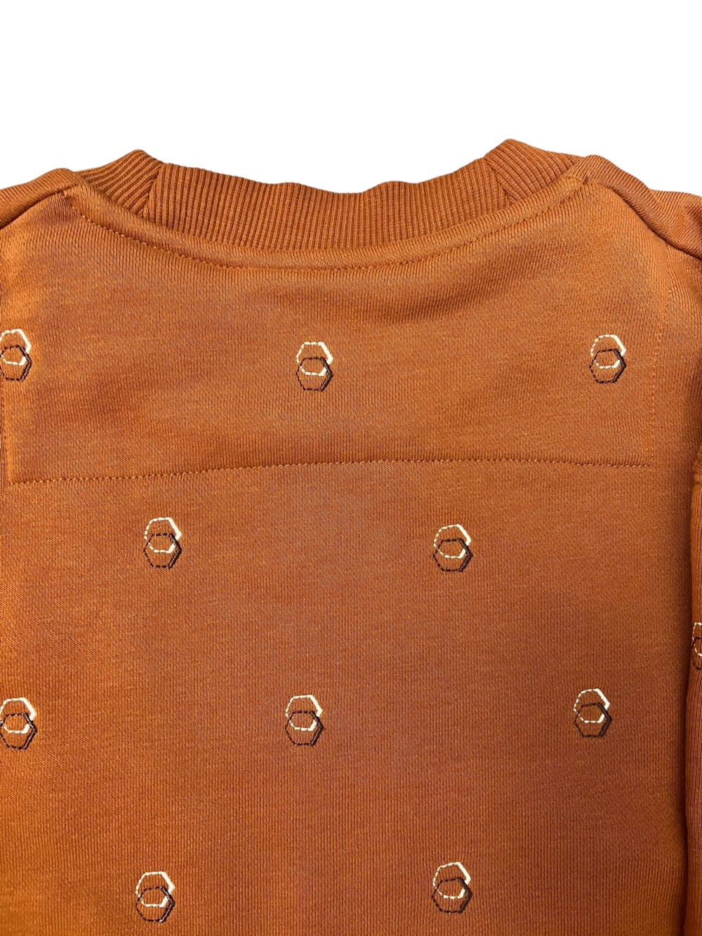 Scotch & Soda Men's Crewneck Sweater in Rust with Embroidered Dot Motif size S - Picture 6 of 9